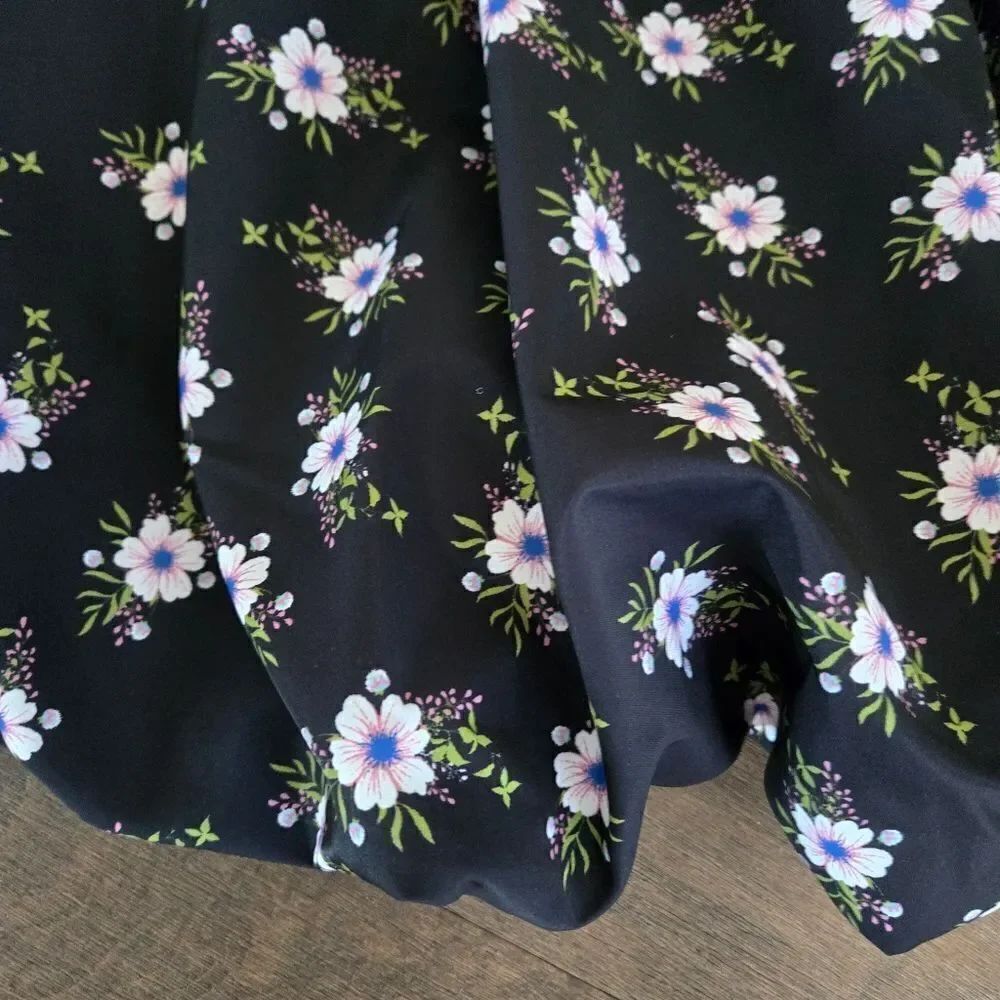 Free People in A Bubble Mini Dress in Black Floral size S New - Picture 7 of 14